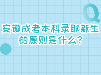 安徽成考本科录取新生的原则是什么?