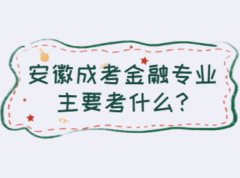 安徽成考金融专业主要考什么?
