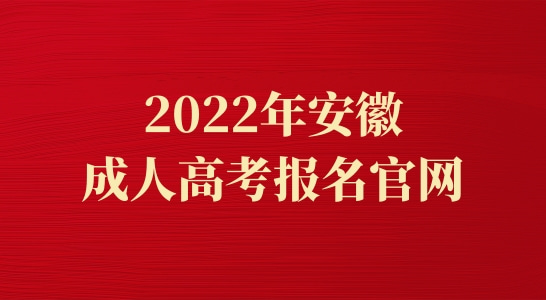 2022年安徽成人高考报名官网，官方报名网址