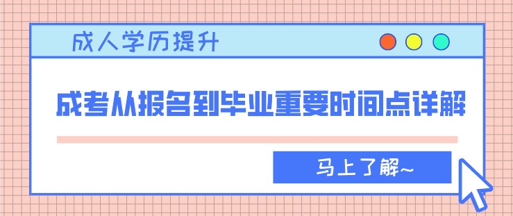 成考从报名到毕业，会经历怎么样的流程呢？