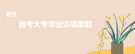 自考大专毕业证哪里取
