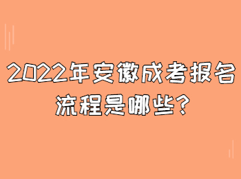 2022年安徽成考报名流程是哪些?